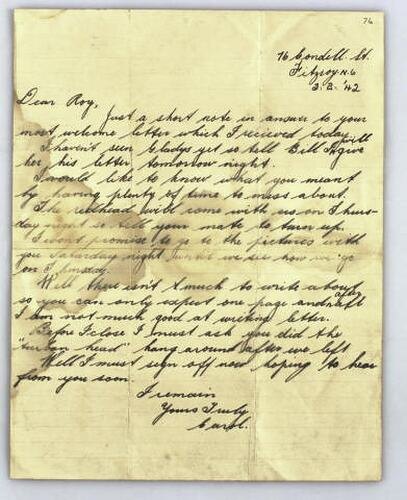 Wartime Letter before